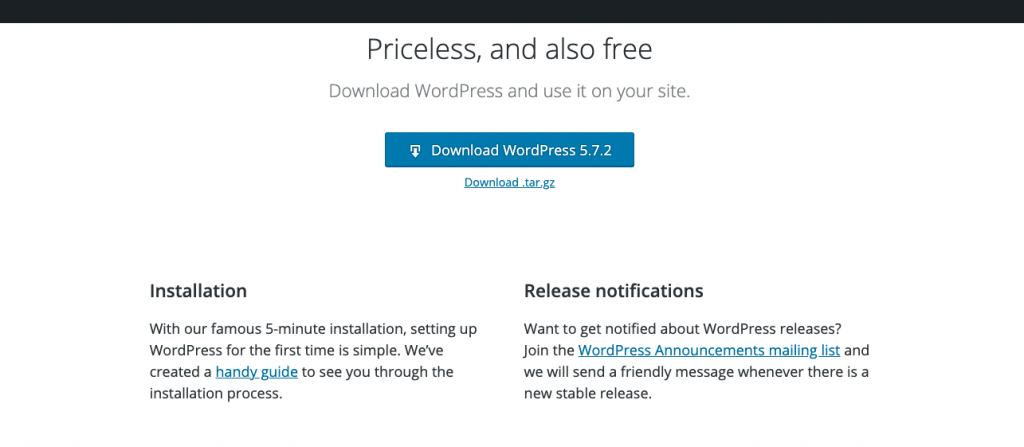Download altijd de laatste versie van WordPress voor installatie