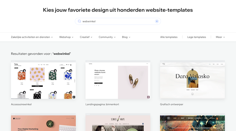 Wix website templates.