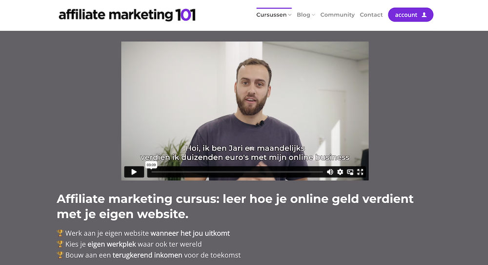 Affiliate marketing 101 cursus