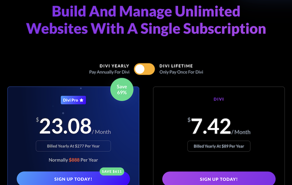 Jaarlijkse Divi pakketten. 