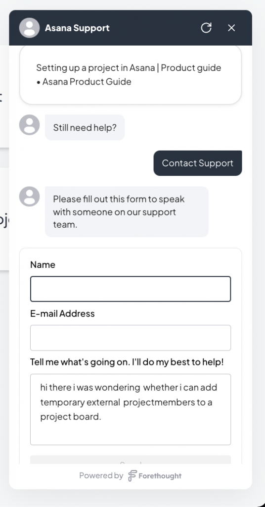 Chatbot van Asana