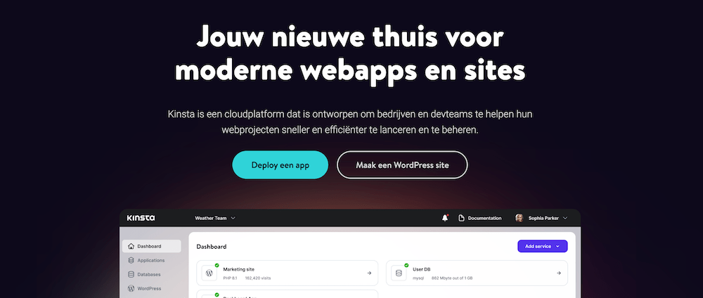 Kinsta homepage