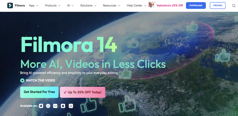 Filmora home.