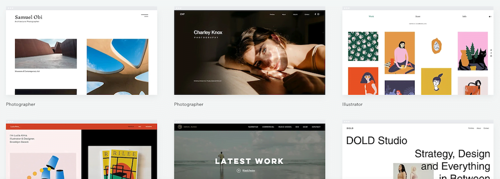 Wix portfolio websites