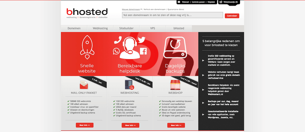 bHosted homepage