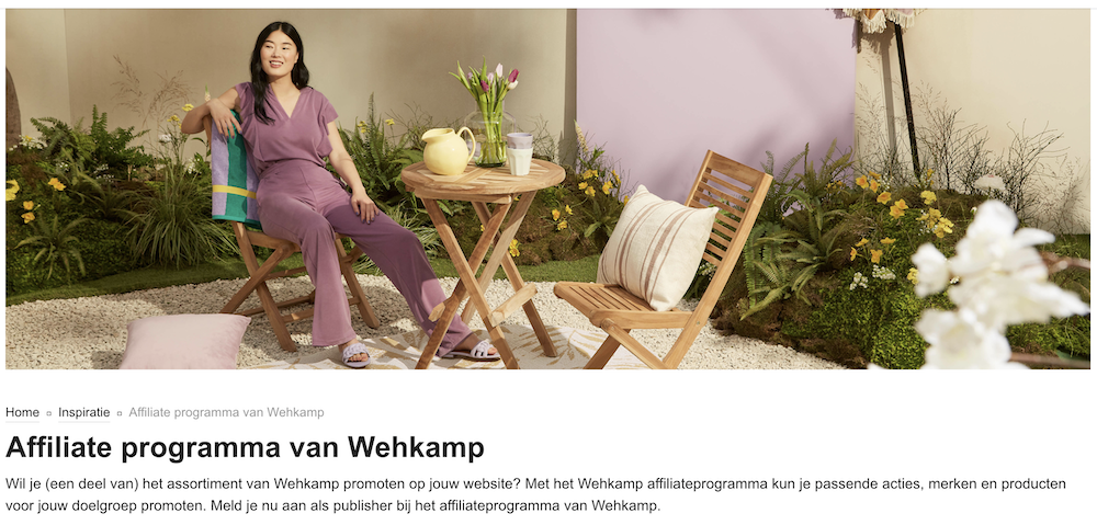 Wehkamp affiliate programma.