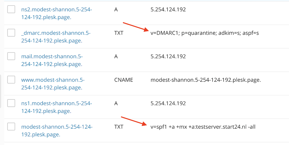 DNS gegevens toevoegen voor email. 