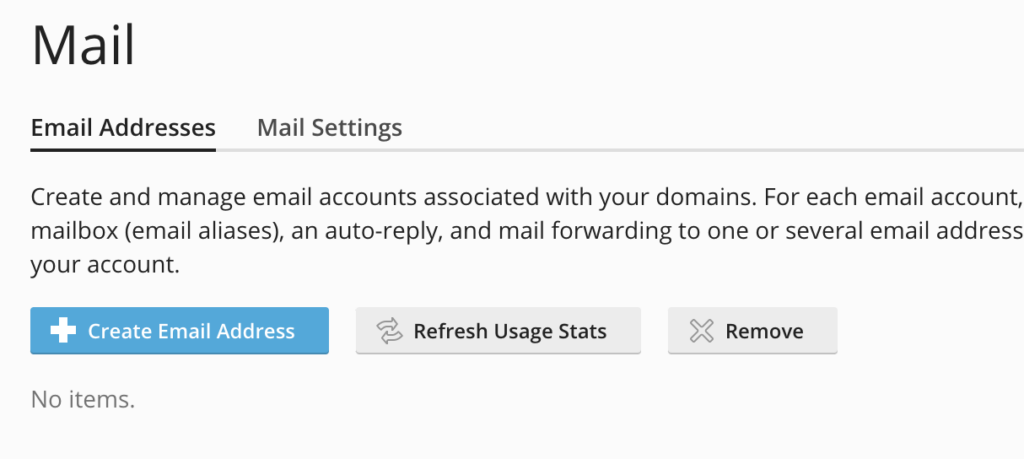 Email adres aanmaken VPS. 