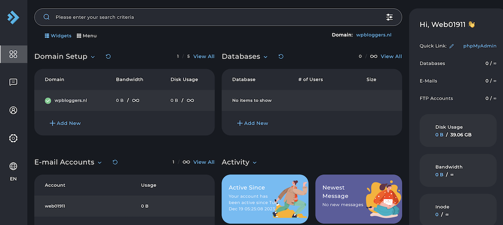HostingSquad DirectAdmin. 