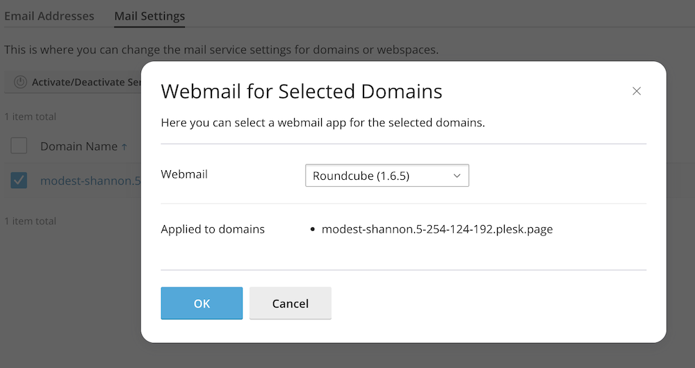 Roundcube kiezen voor webmail. 