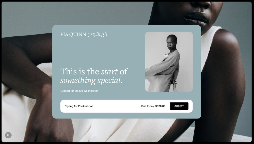 Client invoicing Squarespace.