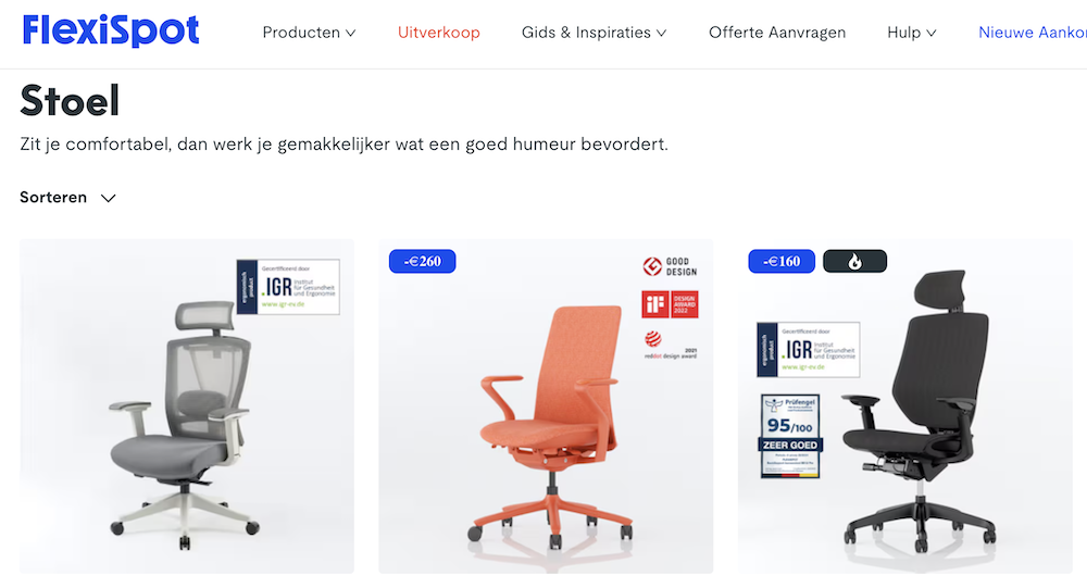 FlexiSpot bureaustoelen.