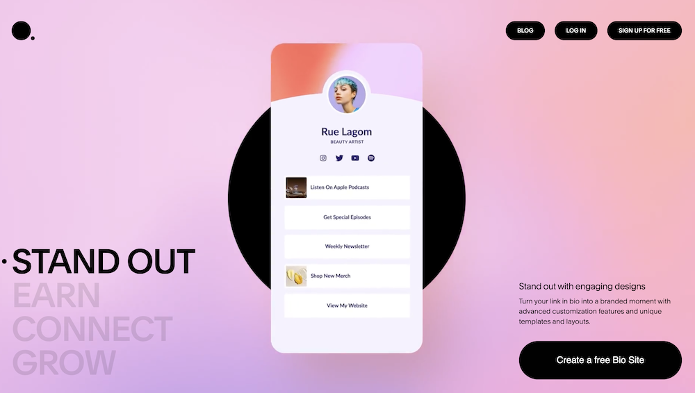 Squarespace Bio Sites.