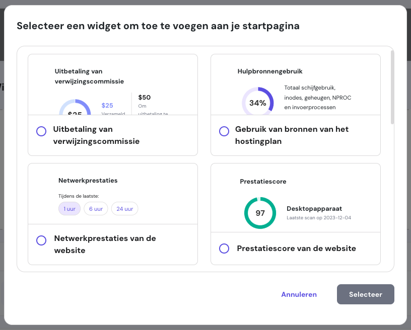 Hostinger widgets.